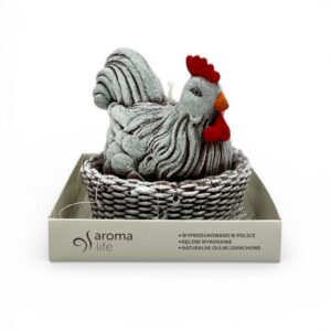 Świeca wielkanocna - kurka w koszyku