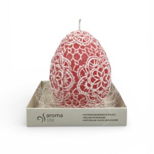 Świeca wielkanocna - koronkowa pisanka